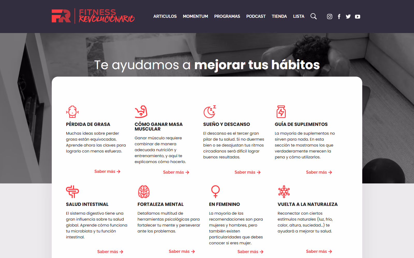 Web de Fitness Revolucionario diseñada por Windsor Sites — Salud y fitness